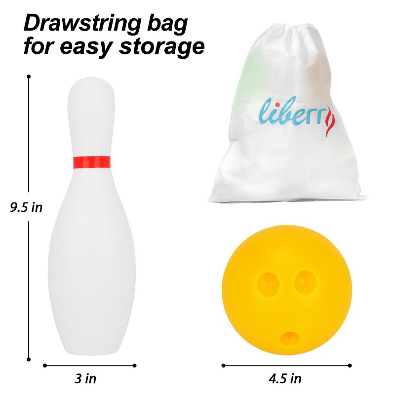 Liberry Kids Bowling Set, 10 Plastic Toy Bowling Pins & 2 Balls, Toddler Indoor Outdoor Sports Games, Educational Birthday Gifts for Boys Girls Ages 2 3 4 5 (White) - Image 4